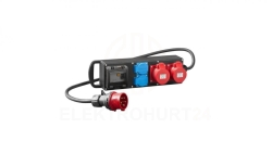 Rozgałęziacz przemysłowy RS-P gumowany 2x2P+Z, 2x32A 5P, z przewodem OnPd i wtyczką 32A 5P z zabezpieczeniem RCD 7012-10