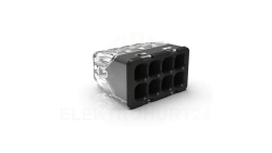 Szybkozłączka samozaciskowa bezgwintowa MINI do drutów (0,2 do 2,5 mm), 8 torów, PC218S transparentna 89244000 /50 szt./