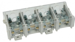 Odgałęźnik instalacyjny 4-torowy (1x25mm/4x6mm) LZ4*25/6P mocowanie do podłoża i TS 35, z pokrywą, szary 84171002