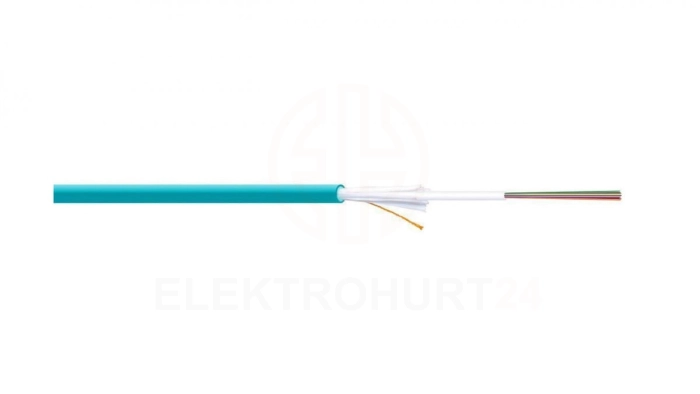 Kabel światłowodowy uniwersalny 12 włókien MM 50/125 OM3 1500N LS0H B2ca turkusowy A/I-DQ(ZN)BH DK-35121-U/3-TQ-1 /bębnowy/