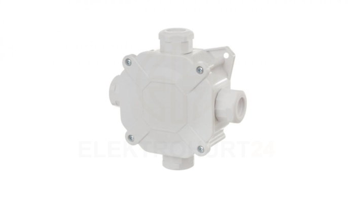 Puszka hermetyczna n/t 75x75x33mm (4xPG16) z zaciskami 5x4mm2 IP67 szara 0298-00
