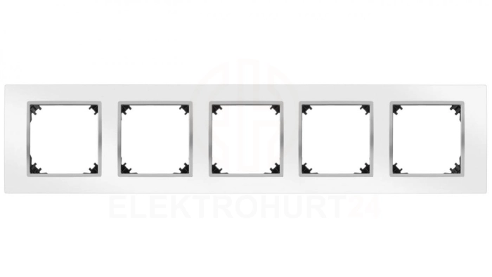 VESTRA ramka pięciokrotna IP20 biały/chrom 3875-26