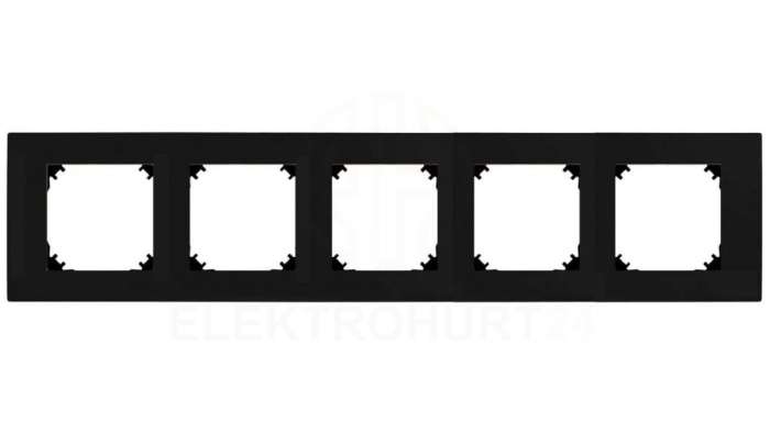 SANTRA ramka pięciokrotna IP20 czarny 4175-09