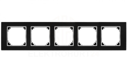 VESTRA ramka pięciokrotna IP20 czarny/chrom 3875-46