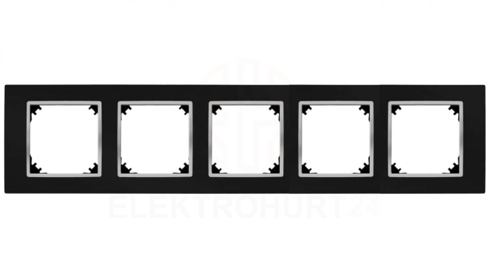 VESTRA ramka pięciokrotna IP20 czarny/chrom 3875-46