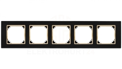 VESTRA ramka pięciokrotna IP20 czarny/złoty 3875-47