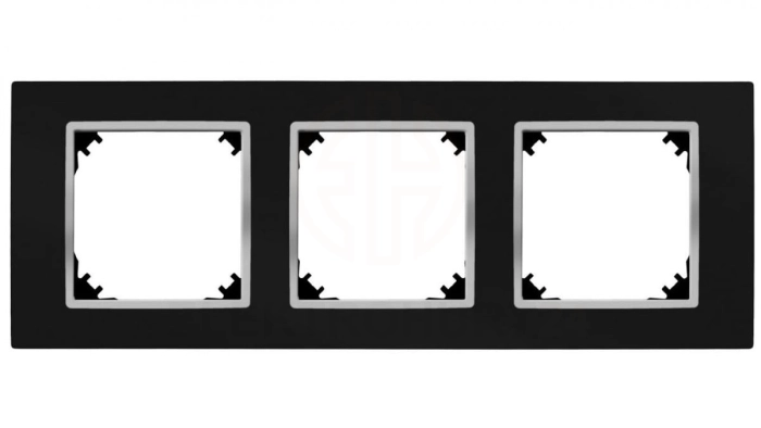 VESTRA ramka potrójna czarny/chrom 3873-46