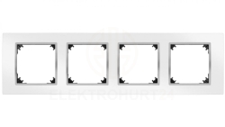 VESTRA ramka czterokrotna biały/chrom 3874-26