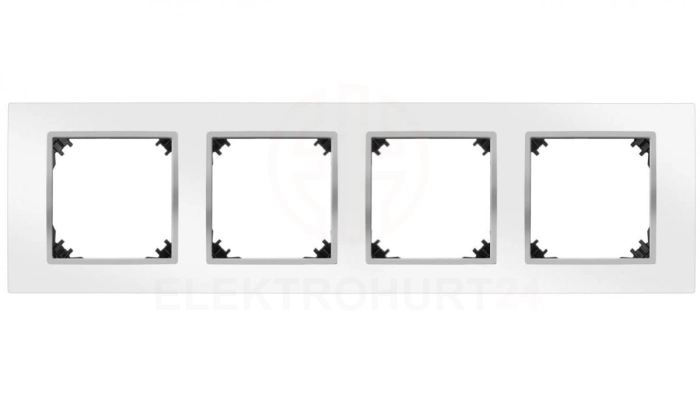 VESTRA ramka czterokrotna biały/chrom 3874-26