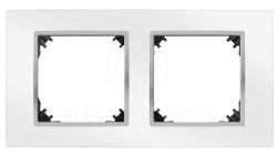 VESTRA ramka podwójna biały/chrom 3872-26