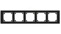 SANTRA ramka pięciokrotna IP20 czarny/chrom 4175-46