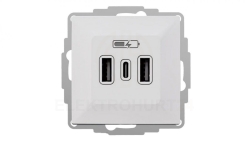 VESTRA ładowarka USB 2xA+C biały 3808-10