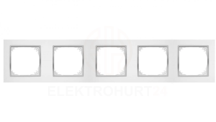 SANTRA ramka pięciokrotna IP20 biały/chrom 4175-26