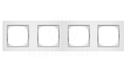 SANTRA ramka czterokrotna IP20 biały/chrom 4174-26