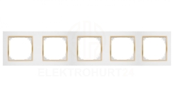 SANTRA ramka pięciokrotna IP20 biały/złoty 4175-27
