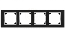 SANTRA ramka czterokrotna IP20 czarny/chrom 4174-46