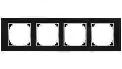 VESTRA ramka czterokrotna czarny/chrom 3874-46
