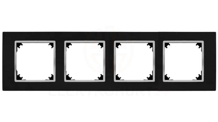 VESTRA ramka czterokrotna czarny/chrom 3874-46