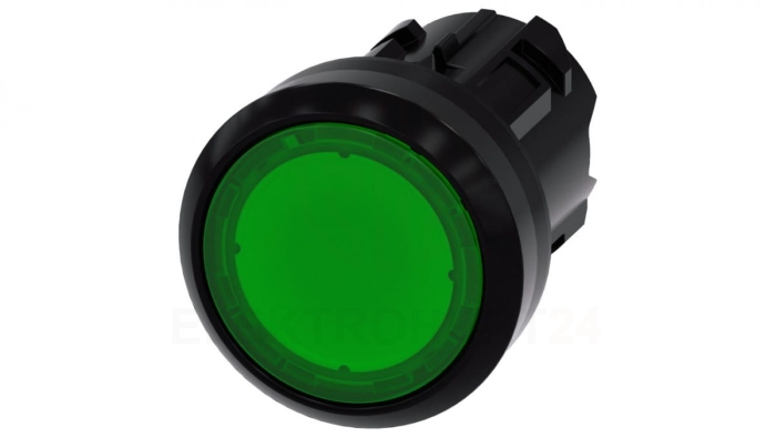 Przycisk podświetlany 22mm tworzywo zielony płaski bez samopowrotu odbl przez wciśn SIRIUS ACT 3SU1001-0AA40-0AA0