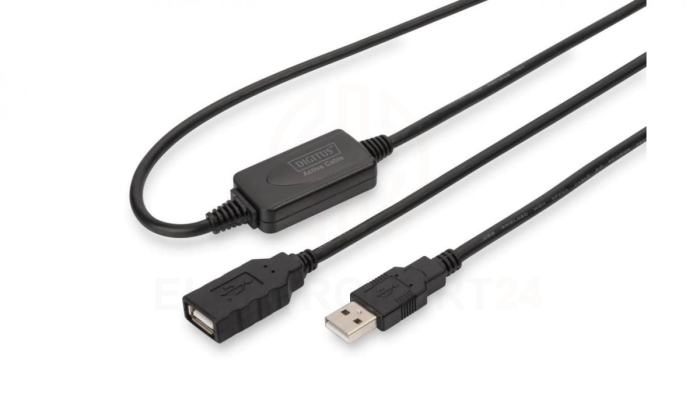 Repeater USB A/USB A M/Ż czarny 10m