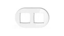 ICON Ramka uniwersalna podwójna okrągła - efekt szkła (ramka: biała spód: biały) 0-0-IRSO-2