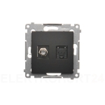 Simon 54 Gniazdo antenowe typu F + RJ45 kat.6 (mod