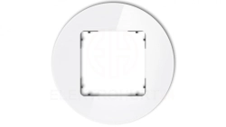 ICON Ramka uniwersalna pojedyncza okrągła - efekt szkła (ramka: biała spód: grafitowy mat) 0-28-IRSO-1