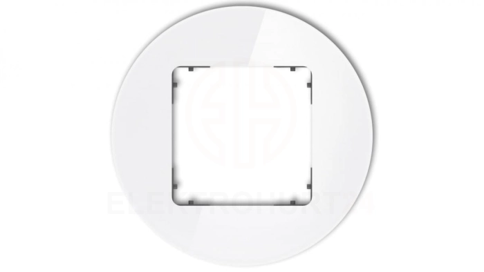 ICON Ramka uniwersalna pojedyncza okrągła - efekt szkła (ramka: biała spód: grafitowy mat) 0-28-IRSO-1