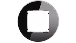 ICON Ramka uniwersalna pojedyncza okrągła - efekt szkła (ramka: czarna spód: czarny) 12-12-IRSO-1