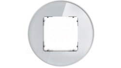 ICON Ramka uniwersalna pojedyncza okrągła - efekt szkła (ramka: szara spód: grafitowy mat) 15-28-IRSO-1