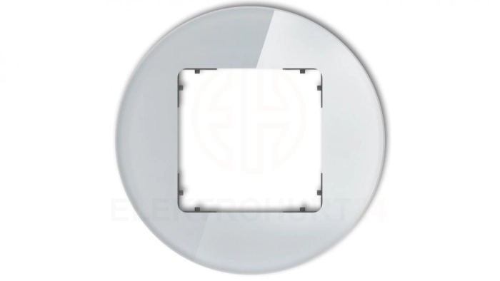ICON Ramka uniwersalna pojedyncza okrągła - efekt szkła (ramka: szara spód: grafitowy mat) 15-28-IRSO-1