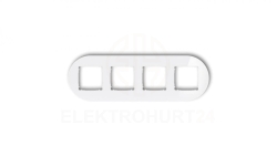 ICON Ramka uniwersalna poczwórna okrągła - efekt szkła (ramka: biała spód: biały) 0-0-IRSO-4