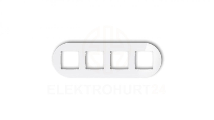 ICON Ramka uniwersalna poczwórna okrągła - efekt szkła (ramka: biała spód: biały) 0-0-IRSO-4