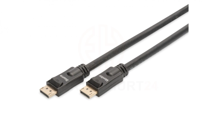 Kabel połączeniowy DisplayPort 4K 60Hz UHD Typ DP/DP M/M czarny 20m AK-340105-200-S