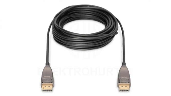 Kabel połączeniowy hybrydowy AOC DisplayPort 1.4 8K 60Hz UHD DP-DP M-M czarny 15m AK-340107-150-S