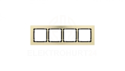 DECO Ramka uniwersalna poczwórna - aluminium szczotkowane (ramka: kolor mosiężny spód: czarny) 8-12-DRA-4