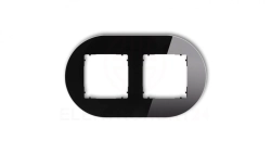 ICON Ramka uniwersalna podwójna okrągła - efekt szkła (ramka: czarna spód: czarny) 12-12-IRSO-2