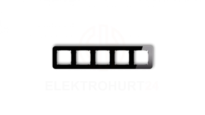 ICON Ramka uniwersalna pięciokrotna zaokrąglona - efekt szkła (ramka: czarna spód: czarny) 12-12-IRSZ-5