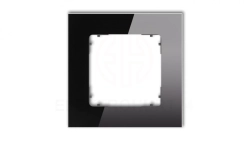 ICON Ramka uniwersalna pojedyncza kwadratowa - efekt szkła (ramka: czarna spód: grafitowy mat) 12-28-IRSK-1