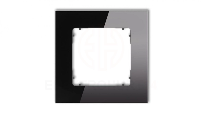 ICON Ramka uniwersalna pojedyncza kwadratowa - efekt szkła (ramka: czarna spód: grafitowy mat) 12-28-IRSK-1