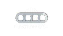 ICON Ramka uniwersalna poczwórna okrągła - efekt szkła (ramka: szara spód: czarny) 15-12-IRSO-4