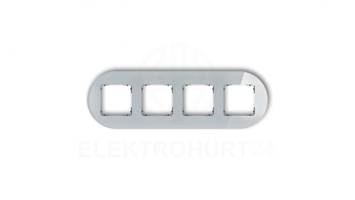 ICON Ramka uniwersalna poczwórna okrągła - efekt szkła (ramka: szara spód: czarny) 15-12-IRSO-4