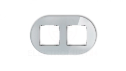 ICON Ramka uniwersalna podwójna okrągła - efekt szkła (ramka: szara spód: grafitowy mat) 15-28-IRSO-2