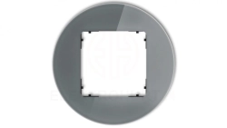 ICON Ramka uniwersalna pojedyncza okrągła - efekt szkła (ramka: grafitowa spód: czarny) 28-12-IRSO-1
