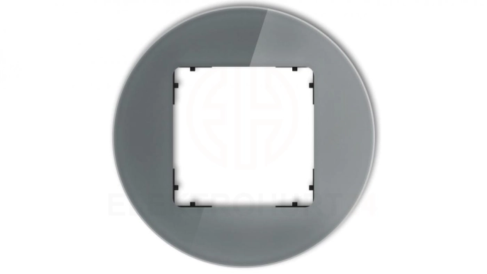 ICON Ramka uniwersalna pojedyncza okrągła - efekt szkła (ramka: grafitowa spód: czarny) 28-12-IRSO-1