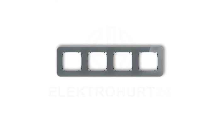 ICON Ramka uniwersalna poczwórna zaokrąglona - efekt szkła (ramka: grafitowa spód: czarny) 28-12-IRSZ-4