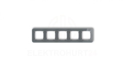 ICON Ramka uniwersalna pięciokrotna zaokrąglona - efekt szkła (ramka: grafitowa spód: czarny) 28-12-IRSZ-5