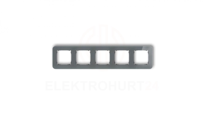 ICON Ramka uniwersalna pięciokrotna zaokrąglona - efekt szkła (ramka: grafitowa spód: czarny) 28-12-IRSZ-5