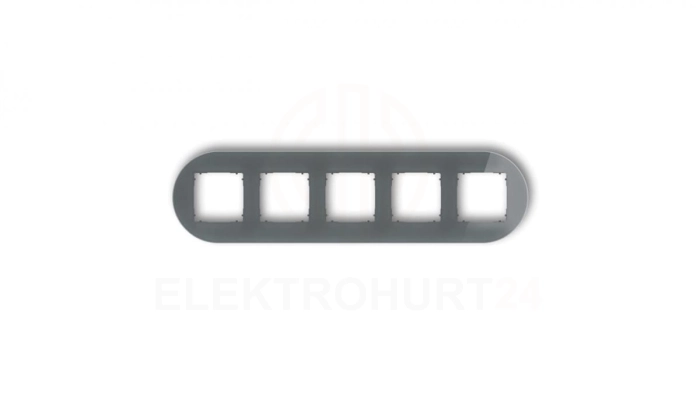 ICON Ramka uniwersalna pięciokrotna okrągła - efekt szkła (ramka: grafitowa spód: grafitowy mat) 28-28-IRSO-5