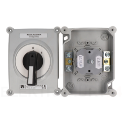 Łącznik krzywkowy 0-1 3P 25A w obudowie z czołem zamykanym ŁK25R-2.8211OB2Z